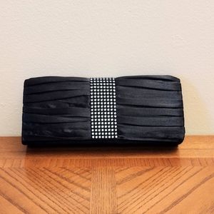 Black Classic Evening Bag with Rhinestones